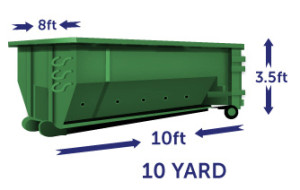 10 yard green1 1 Same Day Dumpster Rental Beverly Square West, NY
